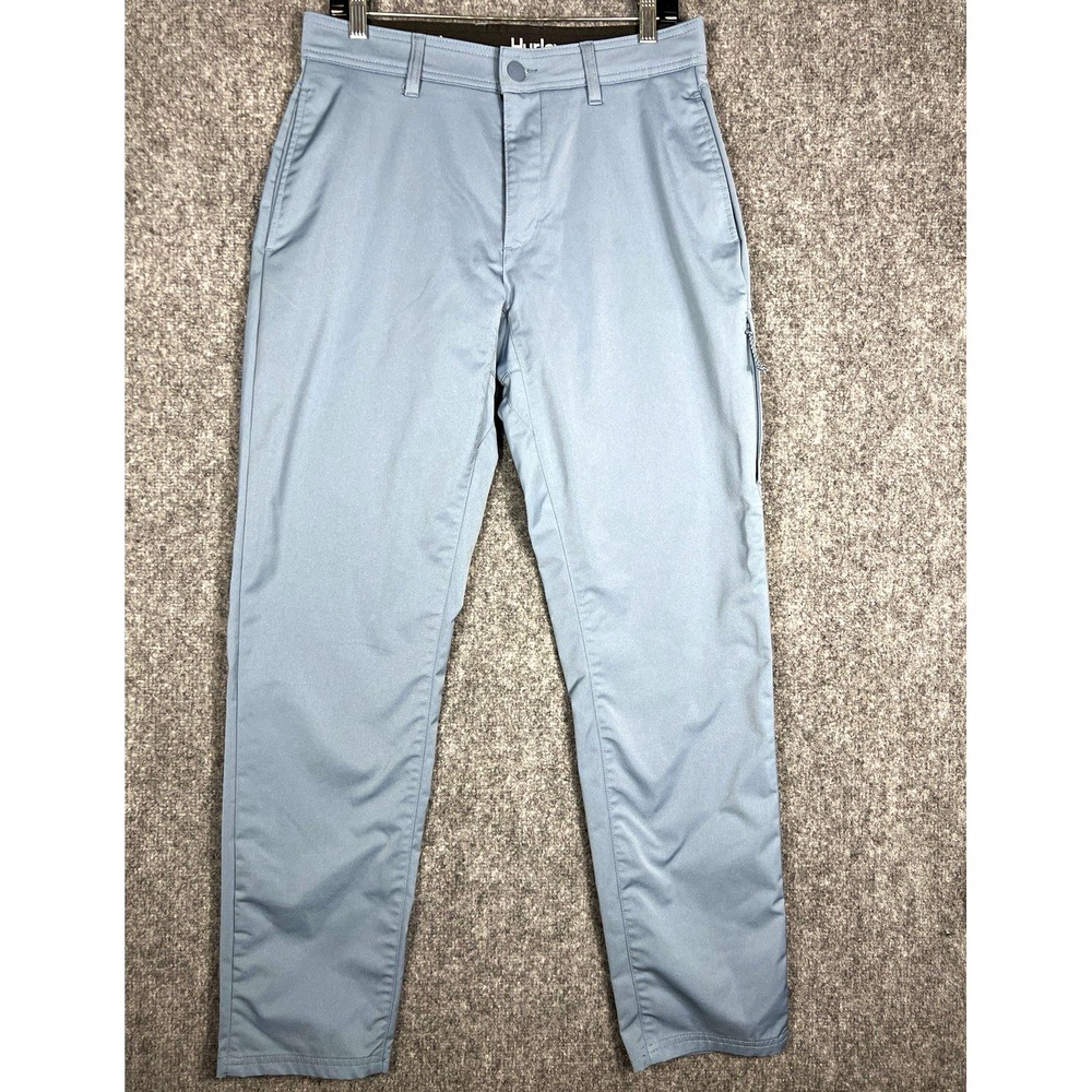 Hurley Jet Set Mens Chino Pants 32 Gray Slim Tapered Flat Front Pockets